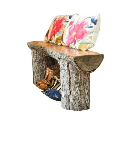 Wooden Log 2 Seater Bench