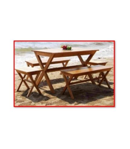 Wooden Bench & Table Set (WB-11)